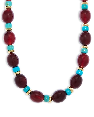 Aqua Beaded Necklace, 16-18 - Exclusive