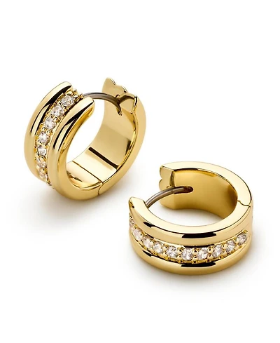 Brass and Cubic Zirconia Asher Triple Huggie Earrings
