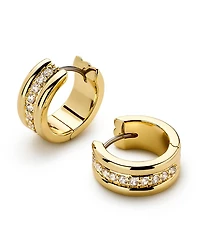 Ana Luisa Brass and Cubic Zirconia Asher Triple Huggie Earrings