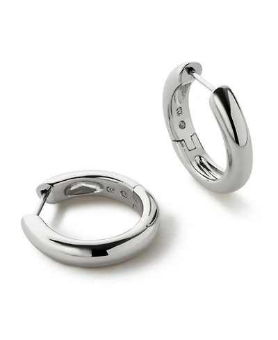 Brass Giulia Medium Silver Hoop Earrings