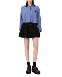 Rhinestone Shirt, Removable Collar