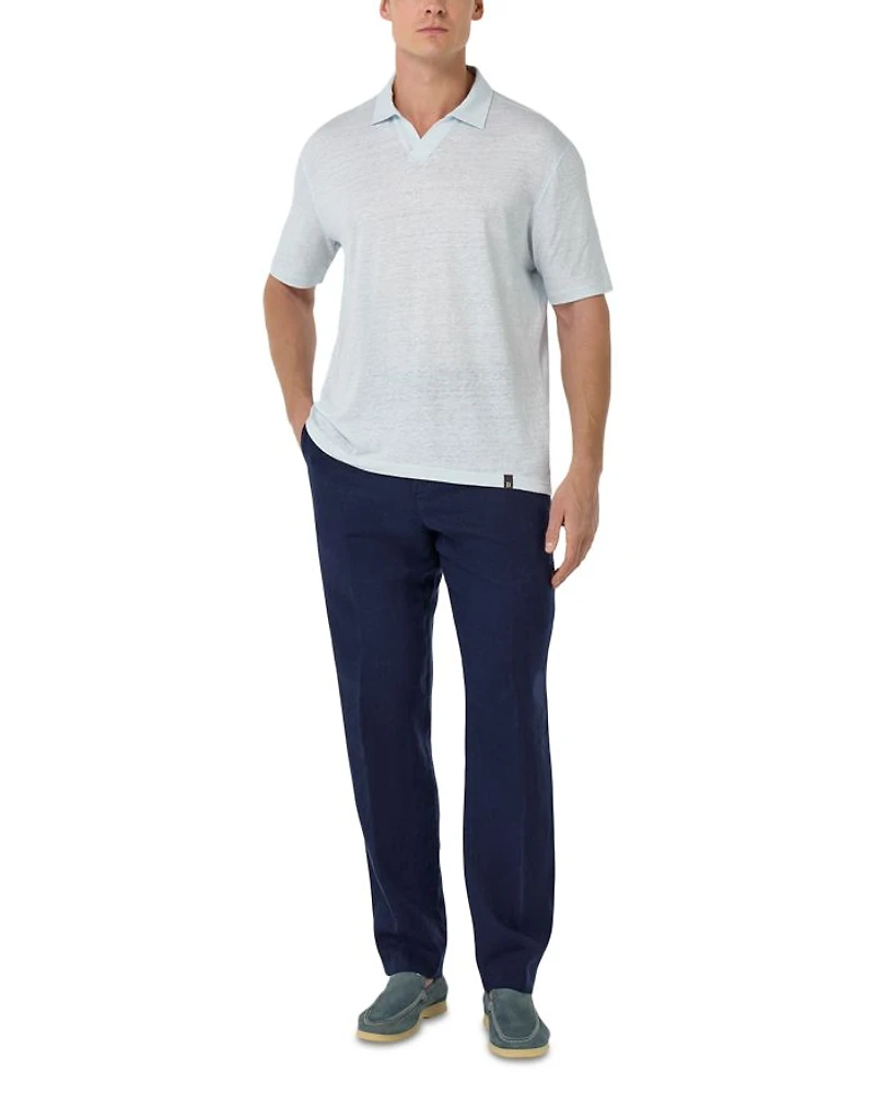 Solid Linen Straight Fit Trousers