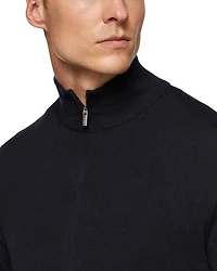 Merino Wool Zip Front Sweatshirt