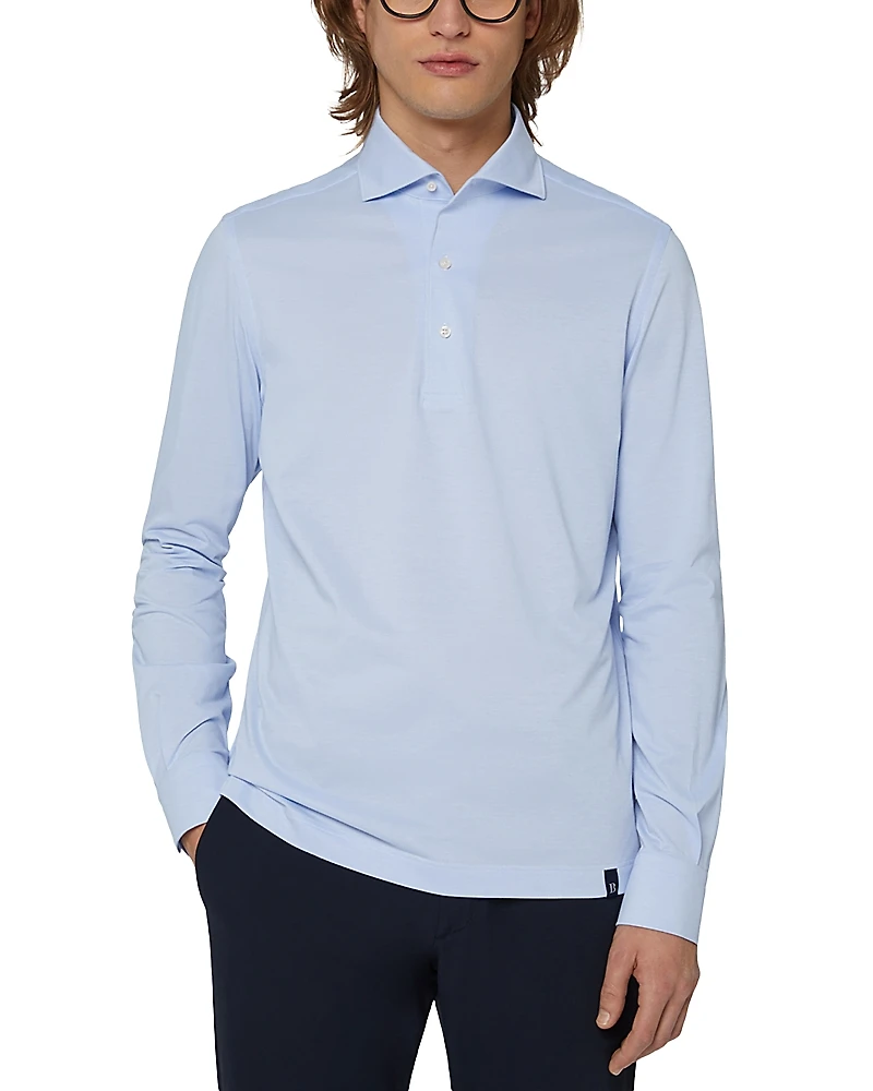 Boggi Milano Japanese Jersey Long Sleeve Polo Shirt