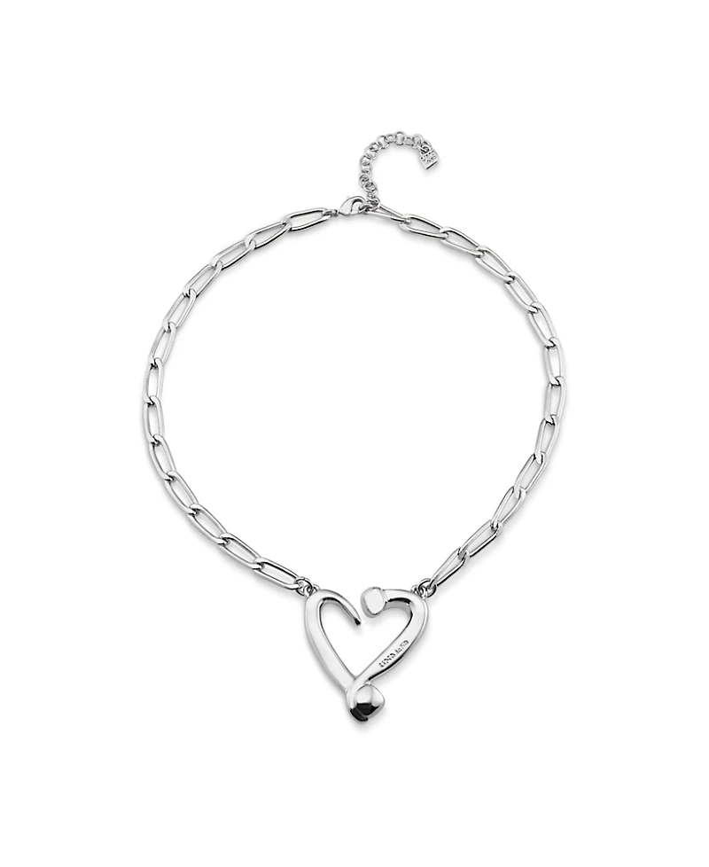 UNOde50 Silver Pendant with Links and Heart
