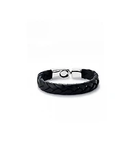 Leather Braided with Sterling Silver Plated Clasp Bracelet