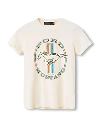 Junk Food Clothing Women's Ford Mustang Stripe Original Tee