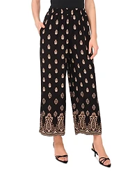 Printed Wide Leg Pull On Pants