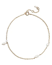 Wwake 14K Yellow Gold Cultured Freshwater Pearl Link Bracelet