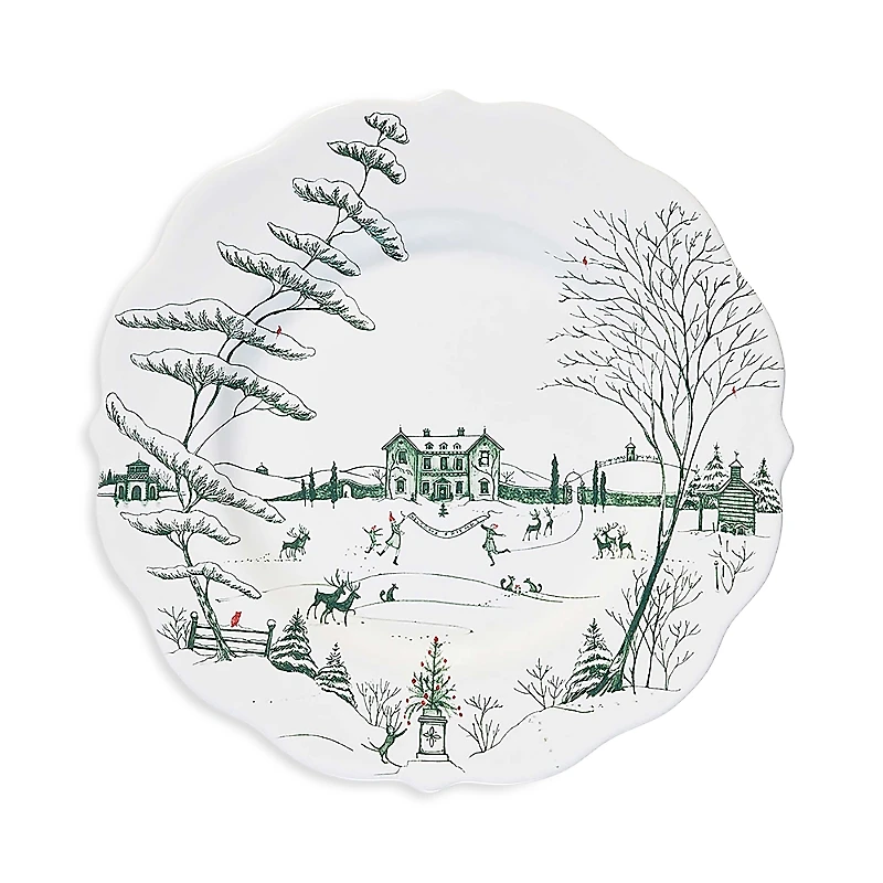 Juliska Country Estate Winter Frolic Dinner Plate, Evergreen