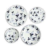 Wild Strawberry Inky Blue Dinnerware 4 Piece Plate Setting