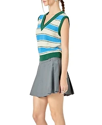 Women's Wide Stripe Sleeveless Knit Top