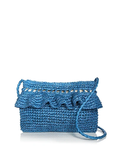 Aqua Gypsy Raffia Clutch - Exclusive