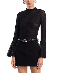 Aqua Puckered Lace Top - Exclusive