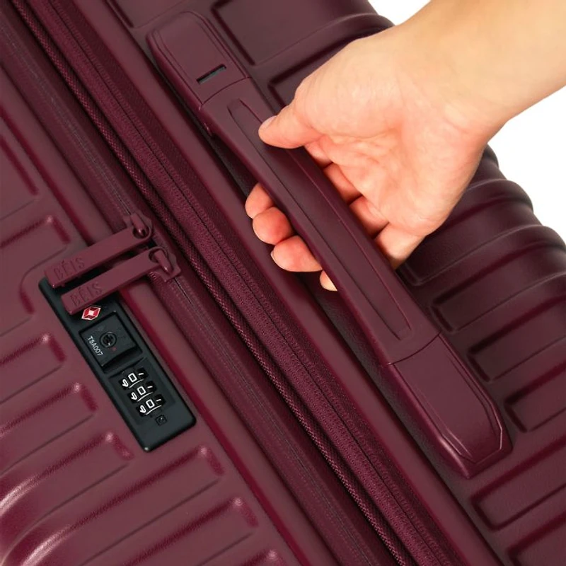 The Medium Check in Roller Suitcase - Burgundy