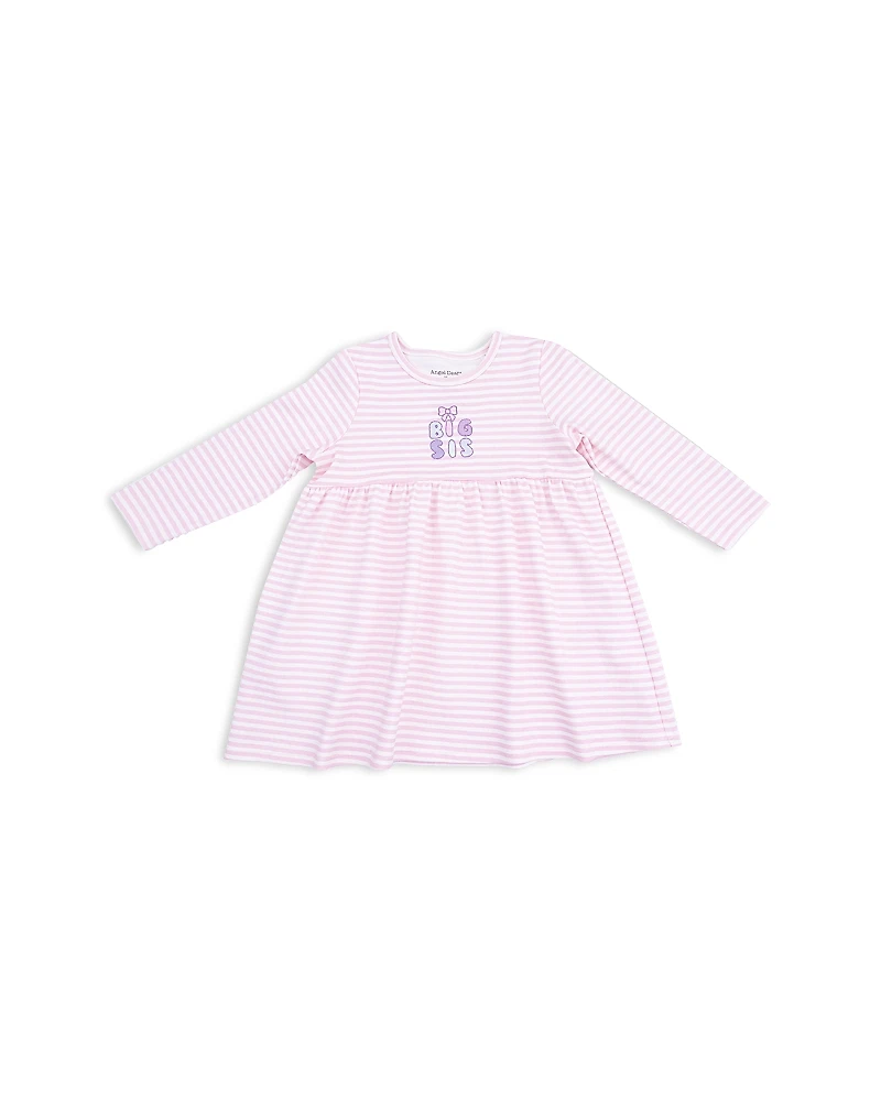 Angel Dear Girls' Big Sis Embroidery Long Sleeve Play Dress - Baby