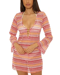 Becca by Rebecca Virtue Utopia Crochet Tunic Swim Cover-Up
