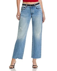 Askk Ny Crop High Rise Wide Leg Jeans