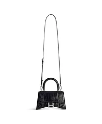 Hourglass Handbag Crocodile Embossed