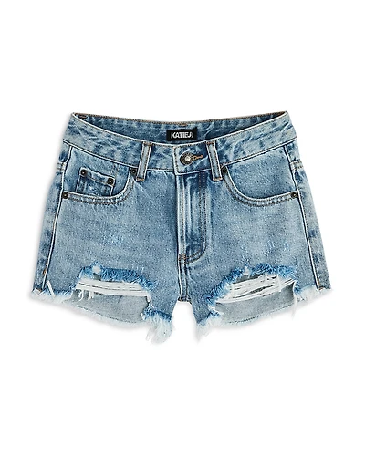 KatieJnyc Girls' Malibu Distressed Denim Shorts - Big Kid