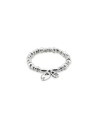 Sterling Silver Plated Beaded with Charms Bracelet