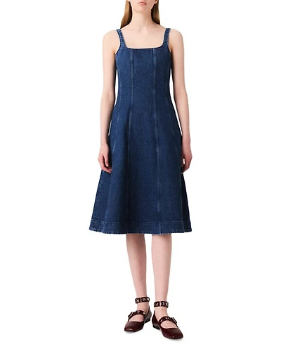 Midi Denim Babydoll Dress