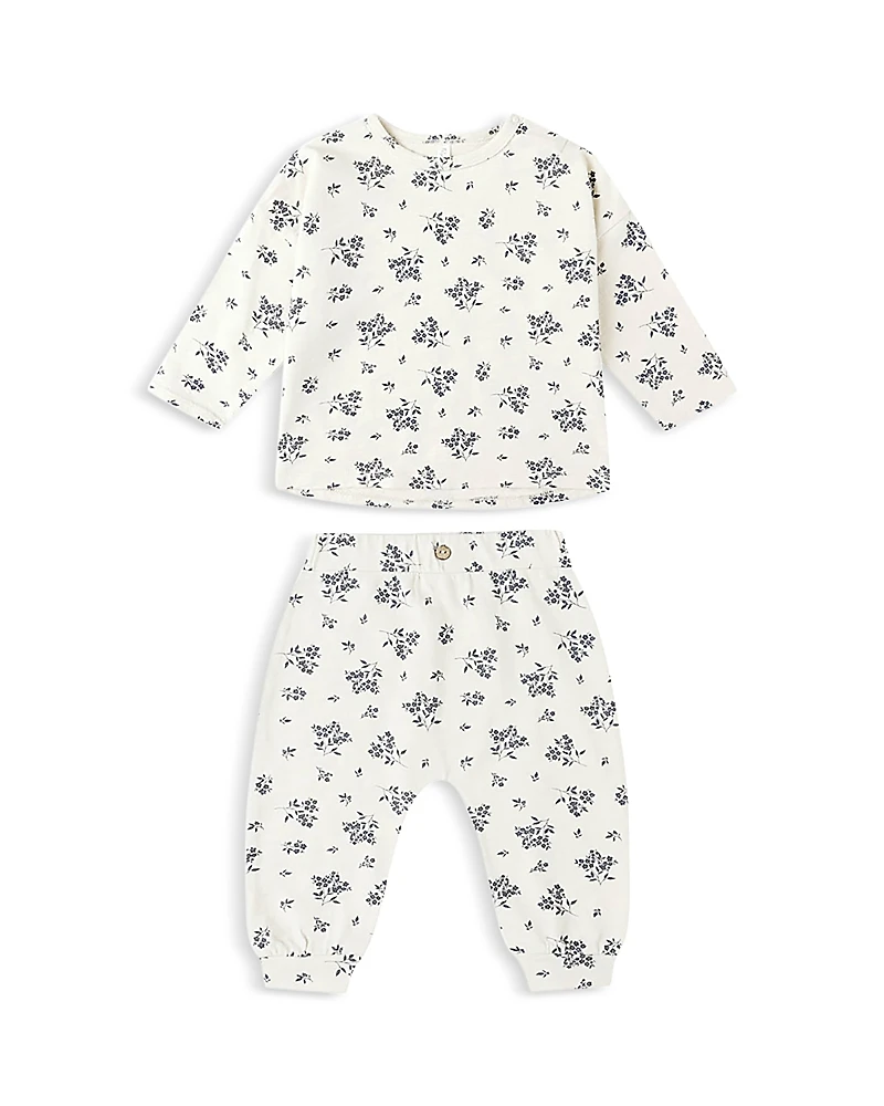 Rylee + Cru Girls' Floral Print Long Sleeved Tee & Pants Set - Baby