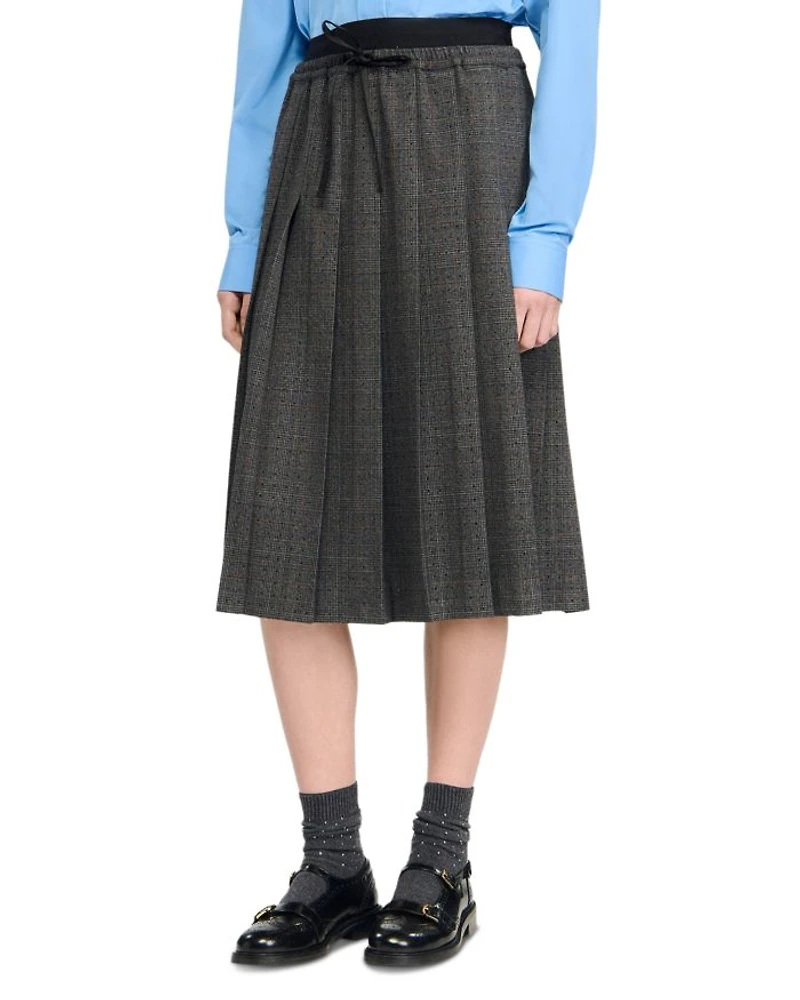 Pleated Rhinestone Skirt