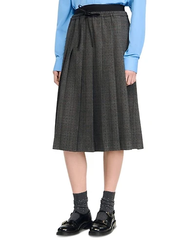 Pleated Rhinestone Skirt