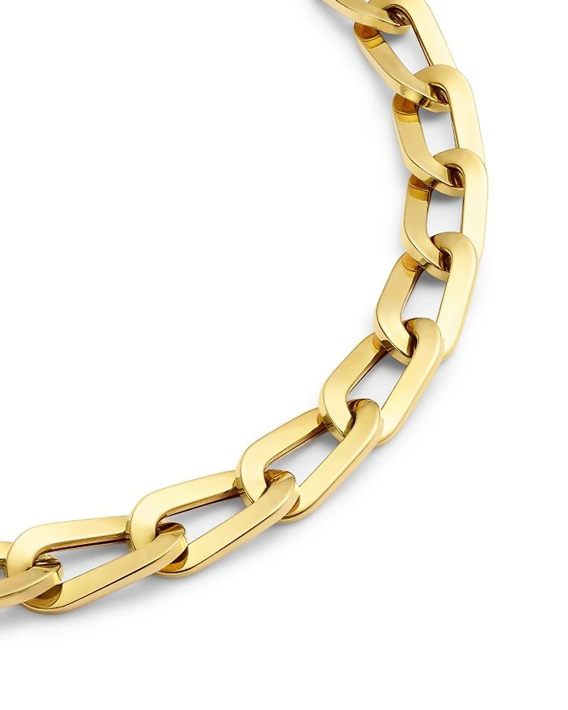 18K Gold Chunky Link Collar Necklace, 17"