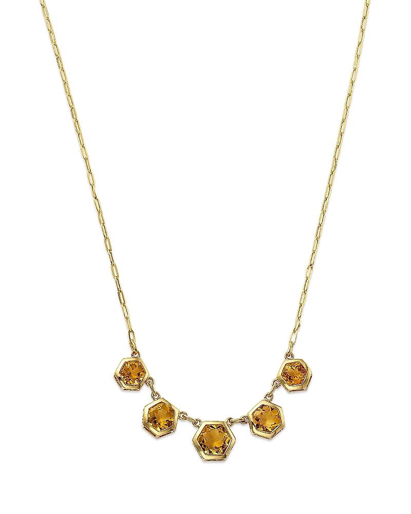 Bloomingdale's Fine Collection Citrine Five Stone Collar Necklace