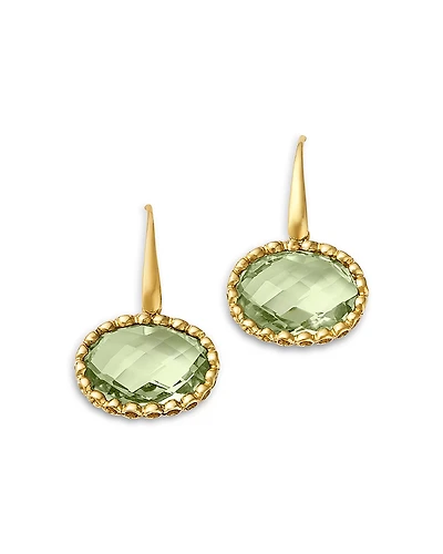 Bloomingdale's Fine Collection Prasiolite Oval Drop Earrings
