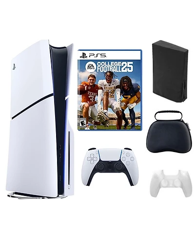 Sony PS5 Playstation 5 Slim Disc Bundle with Accessories and College Football 25 Game