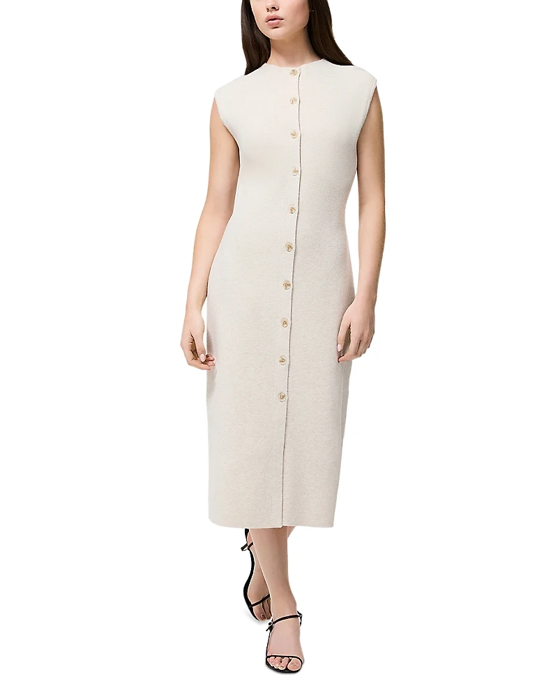 French Connection Marley Knit Button Front Dress