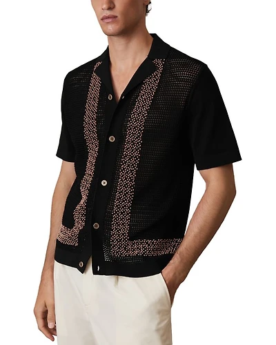 Che Accra Mesh Beaded Camp Shirt