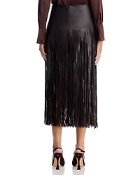 Monte Leather Fringe Skirt