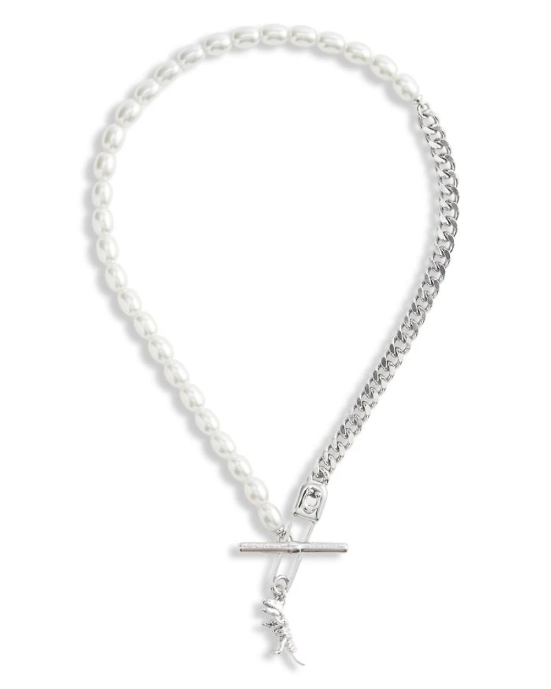 Signature Rexy Safety Pin Choker Necklace, 14.5"
