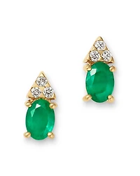 Bloomingdale's Fine Collection Emerald & Diamond Stud Earrings