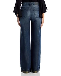 Georgia Wide Leg Metallic Jeans Indigo