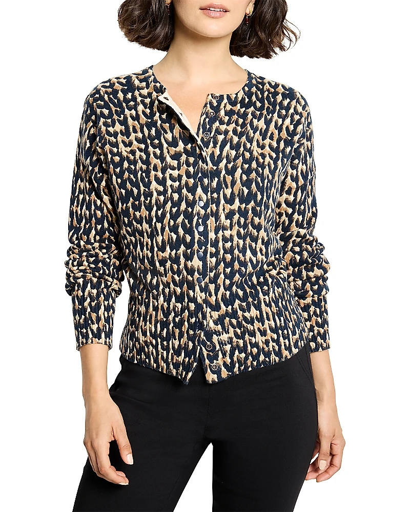 Nic+Zoe Stitch Print Snap It Up Cardigan