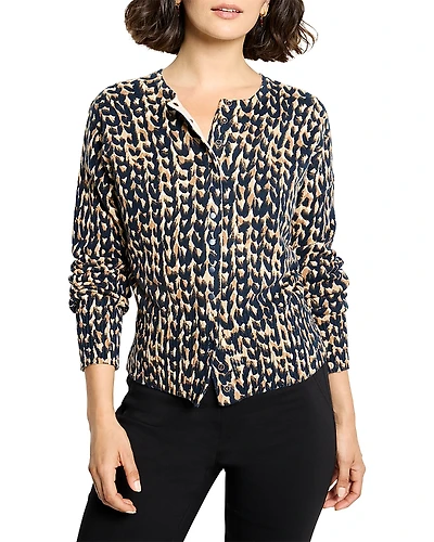Nic+Zoe Stitch Print Snap It Up Cardigan