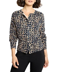 Nic+Zoe Stitch Print Snap It Up Cardigan