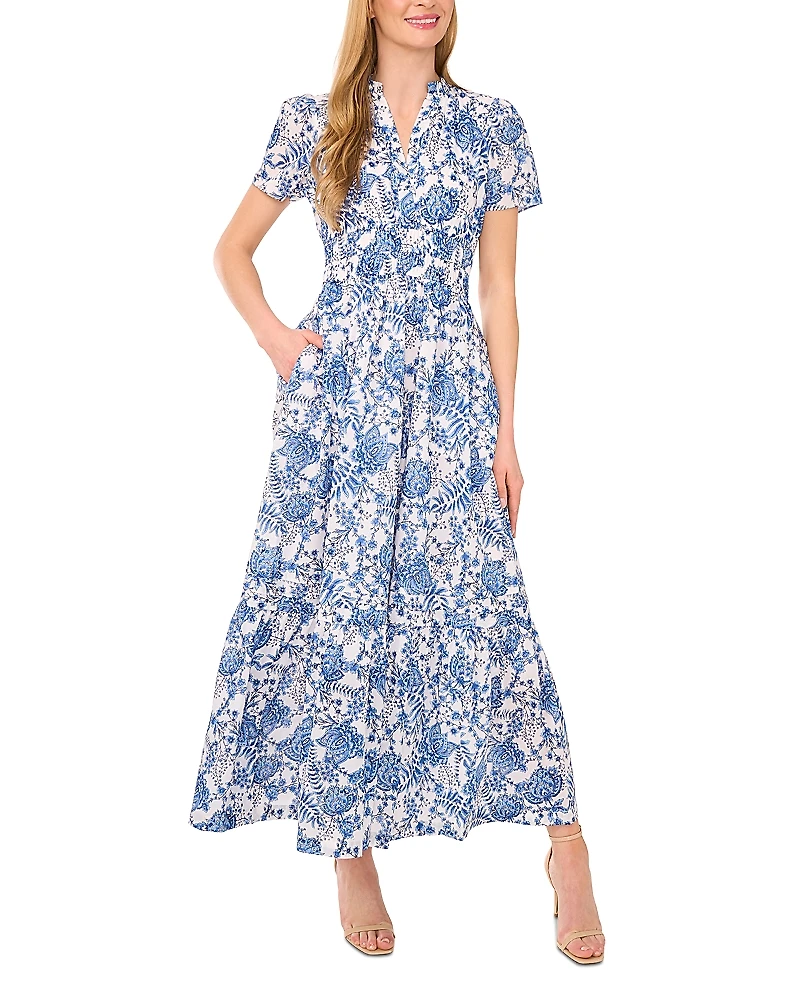 CeCe Smocked Waist Maxi Dress