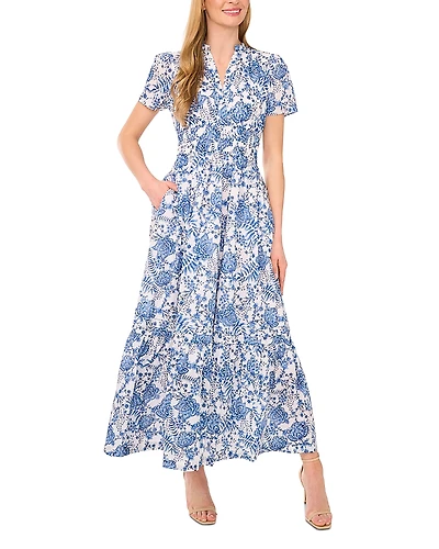 CeCe Smocked Waist Maxi Dress