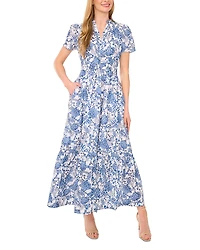 CeCe Smocked Waist Maxi Dress