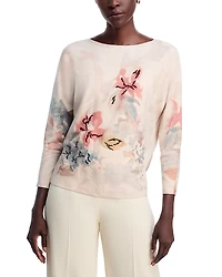 Sioni Floral Embroidered Dolman Sleeve Sweater