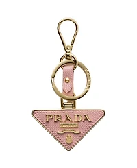 Prada Saffiano Leather and Metal Keychain