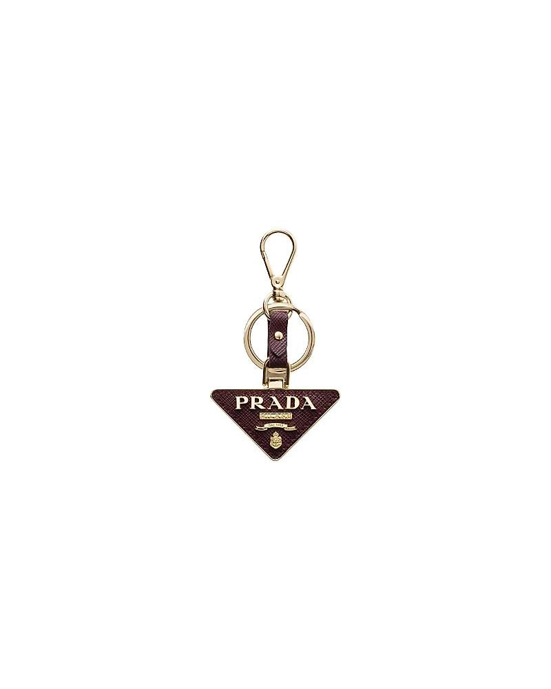 Prada Saffiano Leather and Metal Keychain