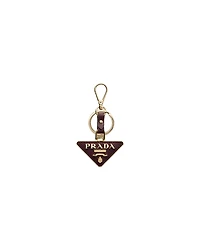 Prada Saffiano Leather and Metal Keychain
