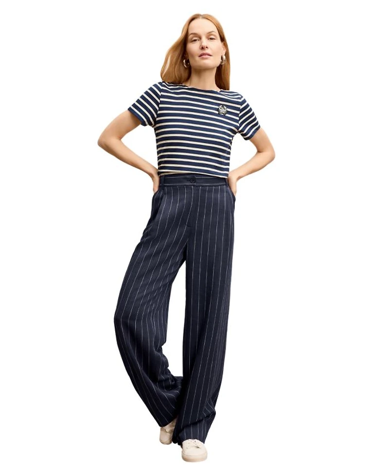 Fitz Pleated Women's Summer Pinstripe Trouser